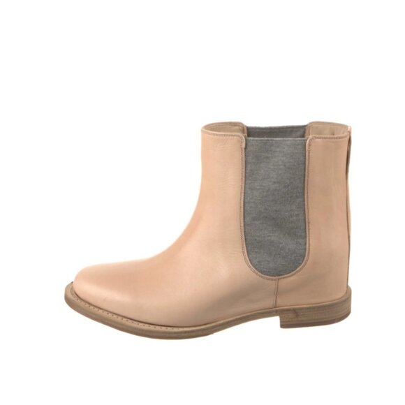 Brunello Cucinelli Beatle Stretch Chelsea Boots in Nude Pink Grey 37 7